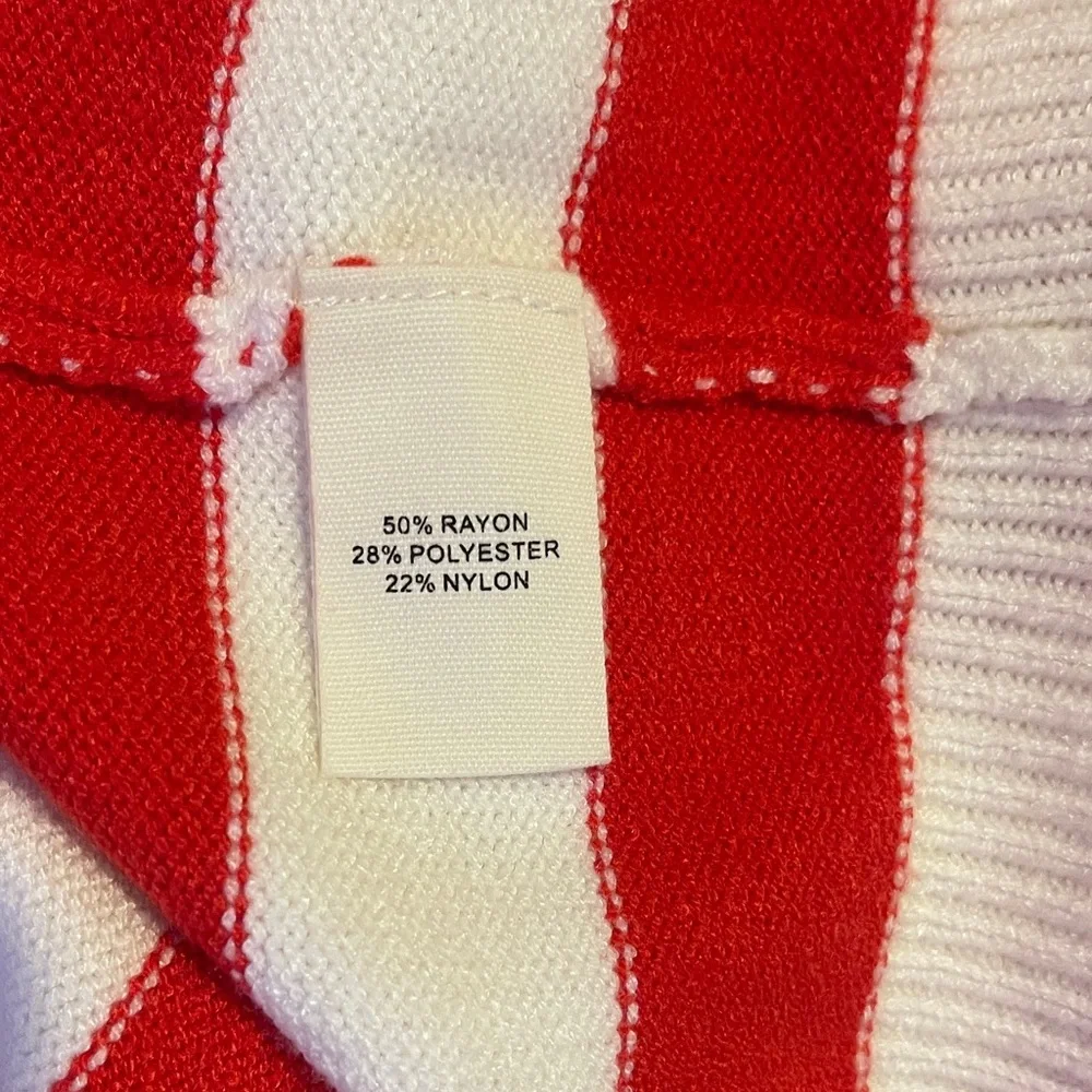 Marled Red and White Striped Sweater XL - Picture 10 of 10